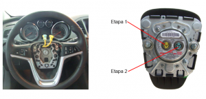 Vista frontal y trasera del airbag de doble etapa del Opel insignia en el Buscador de Talleres